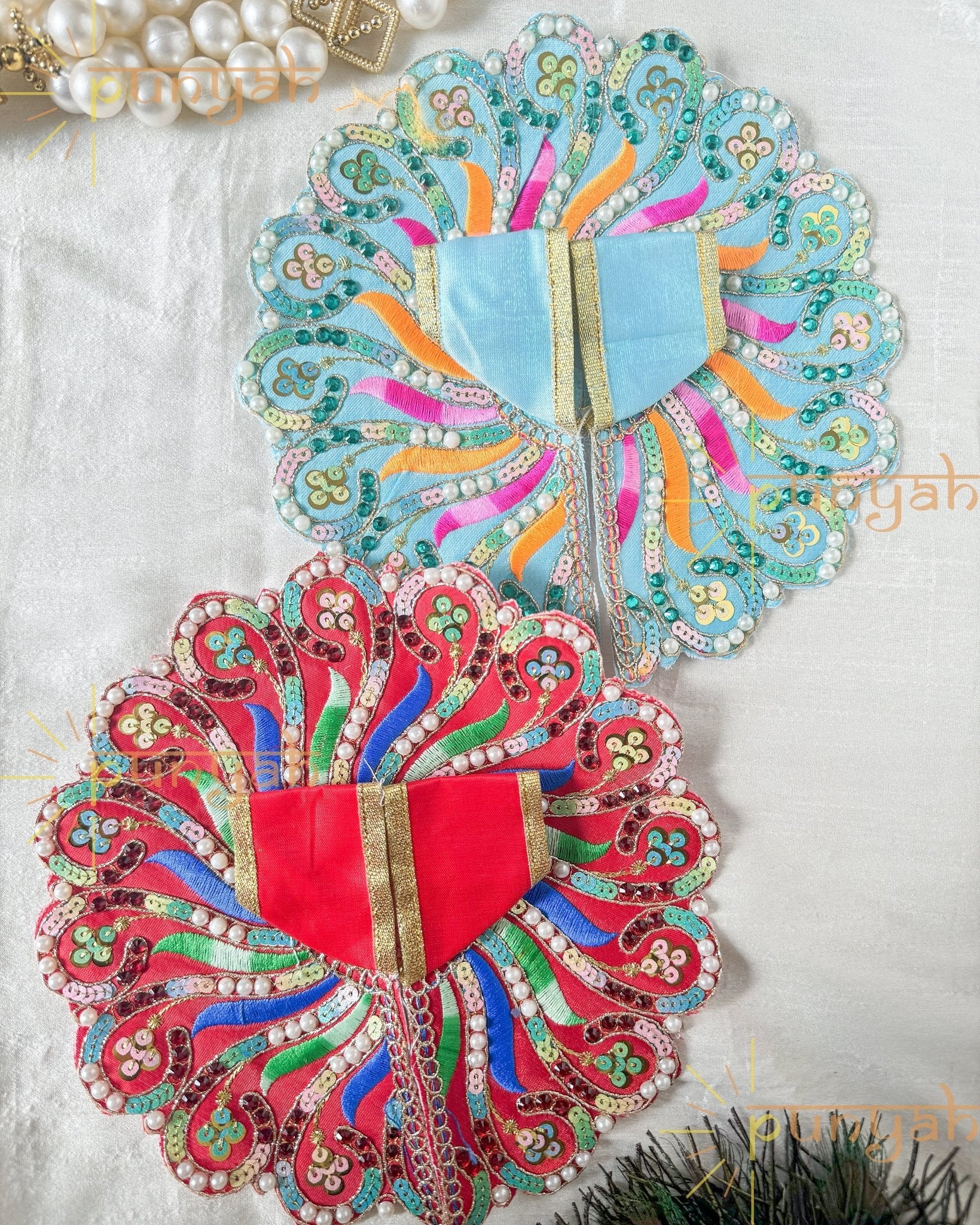 Shimmer Embroidered Poshak For Laddu Gopal Ji - Punyah