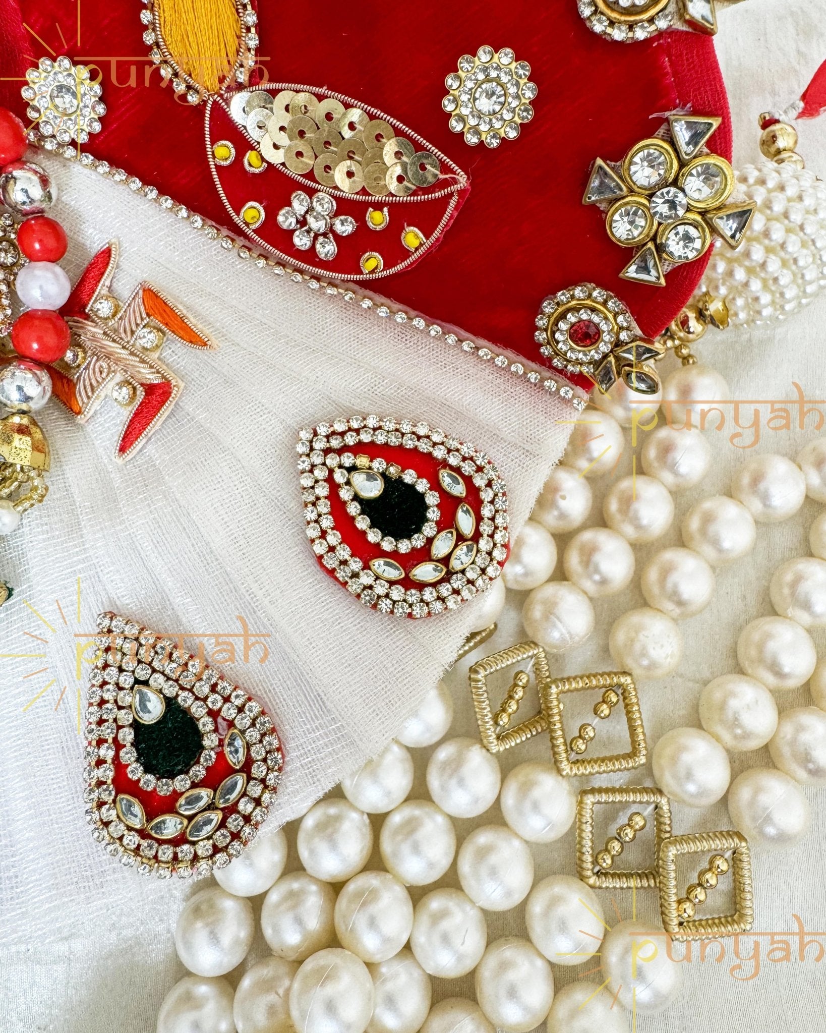 Shubharambhh Velvet Premium Poshak With Pagdi and Patka For Kanha Ji - Punyah Handicraft