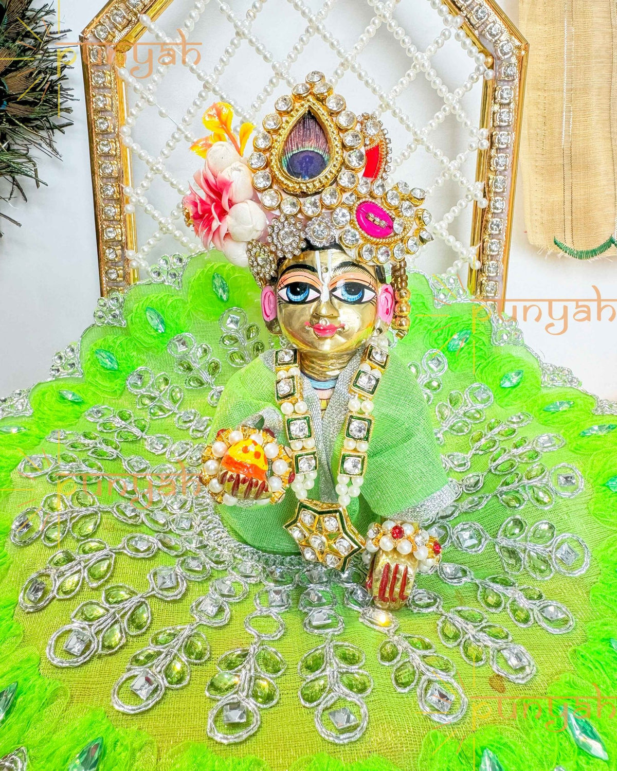 Silver Saaj Poshak For Laddu Gopal Ji - Punyah