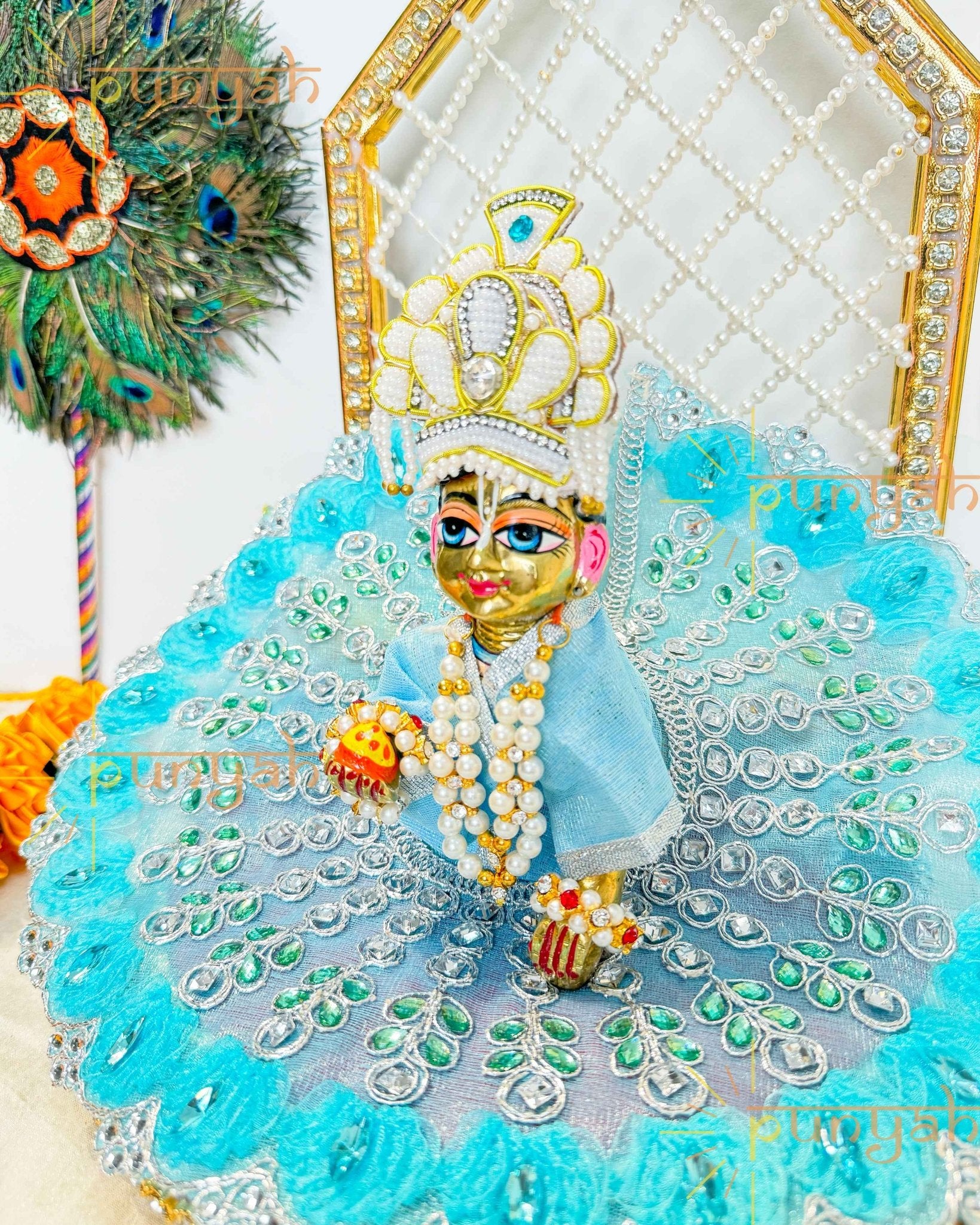 Silver Saaj Poshak For Laddu Gopal Ji - Punyah