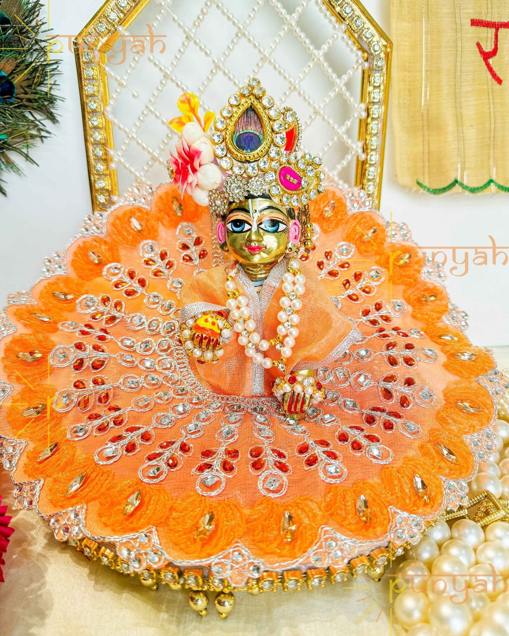 Silver Saaj Poshak For Laddu Gopal Ji - Punyah