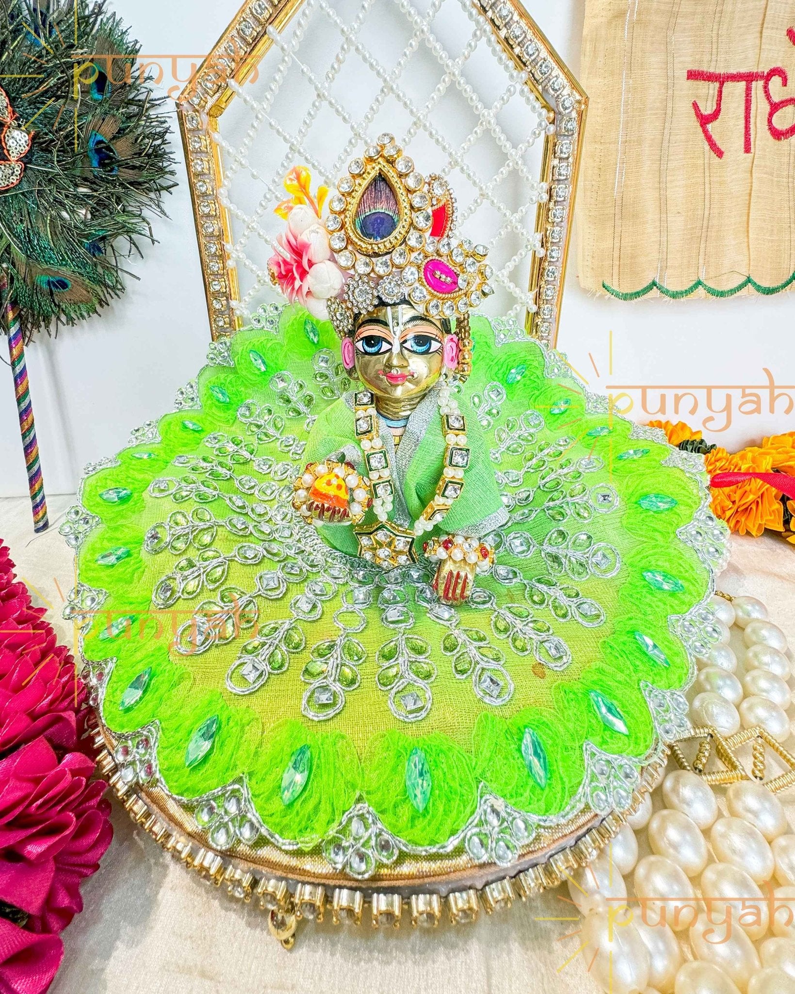 Silver Saaj Poshak For Laddu Gopal Ji - Punyah