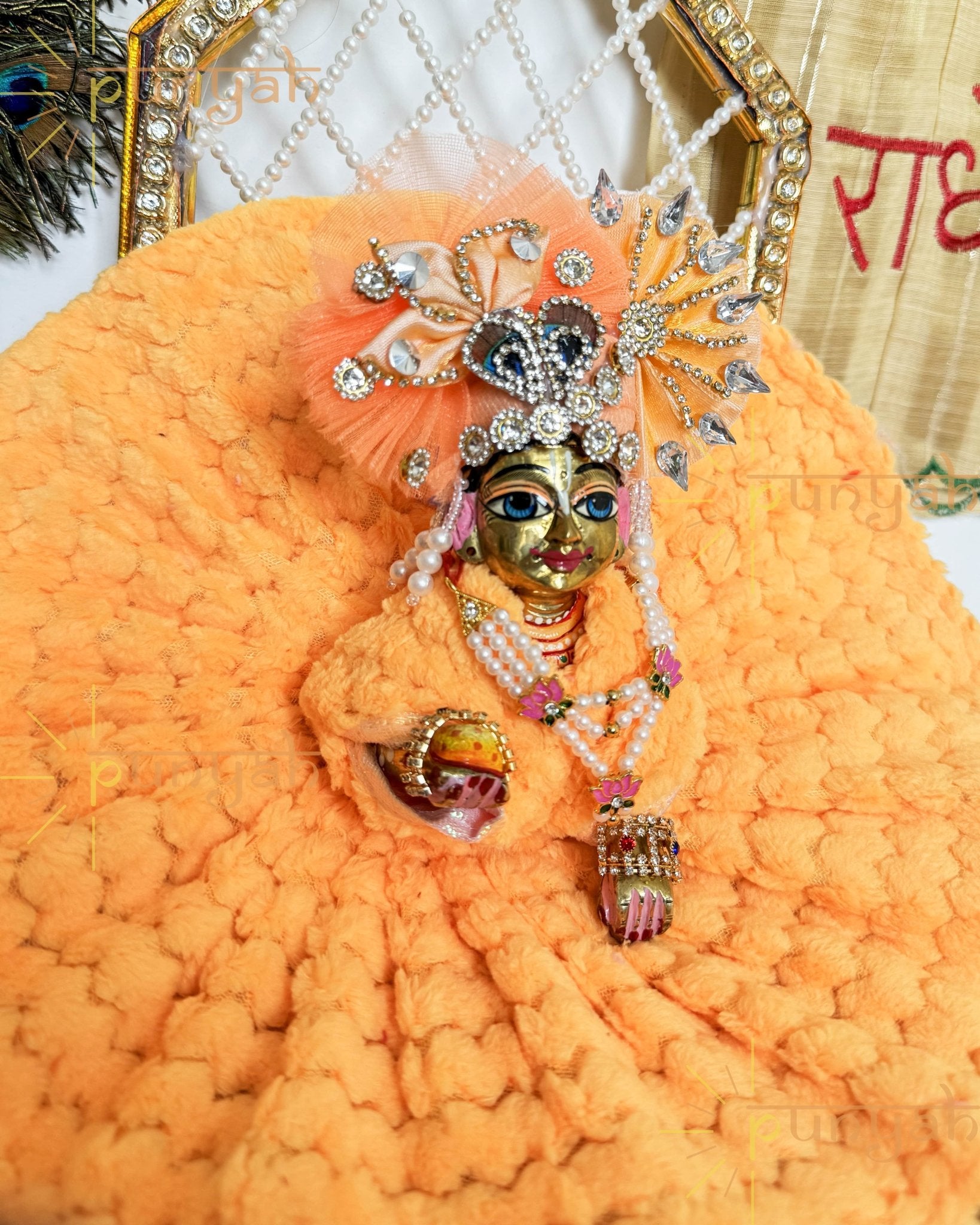 Soft Serenity Fur Poshak For Laddu Gopal Ji - Set of 2 - Punyah Handicraft