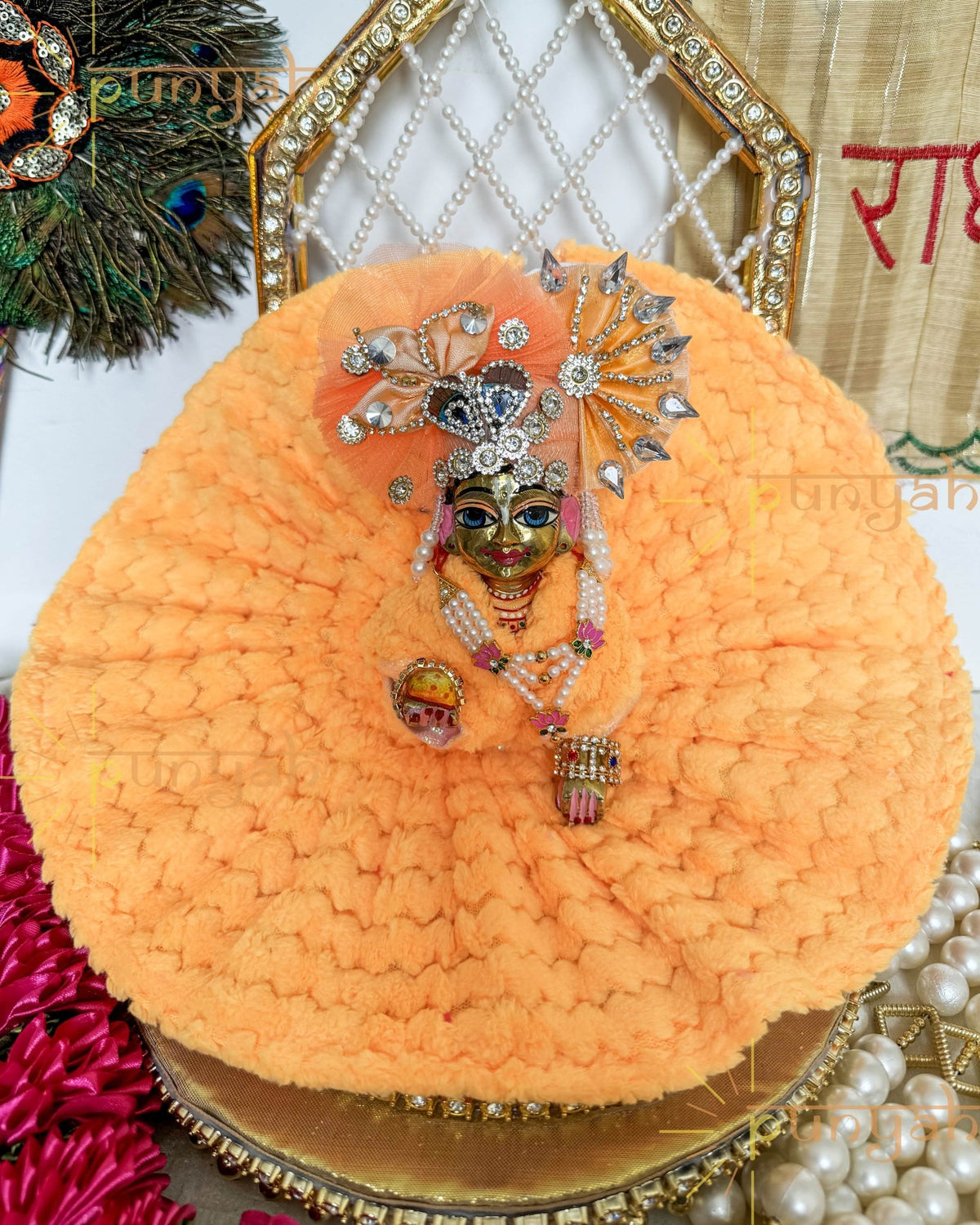 Soft Serenity Fur Poshak For Laddu Gopal Ji - Set of 2 - Punyah Handicraft