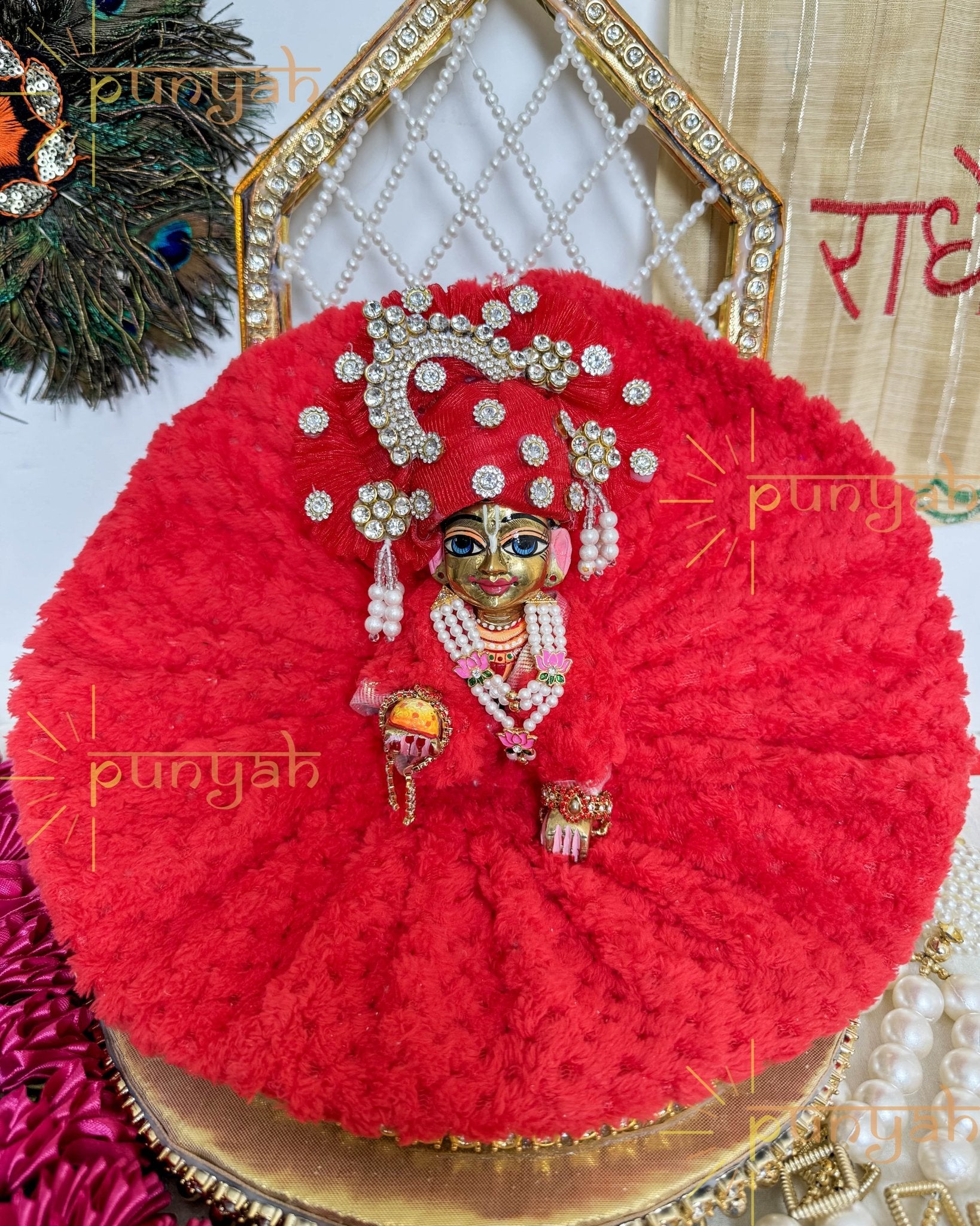 Soft Serenity Fur Poshak For Laddu Gopal Ji - Set of 2 - Punyah Handicraft