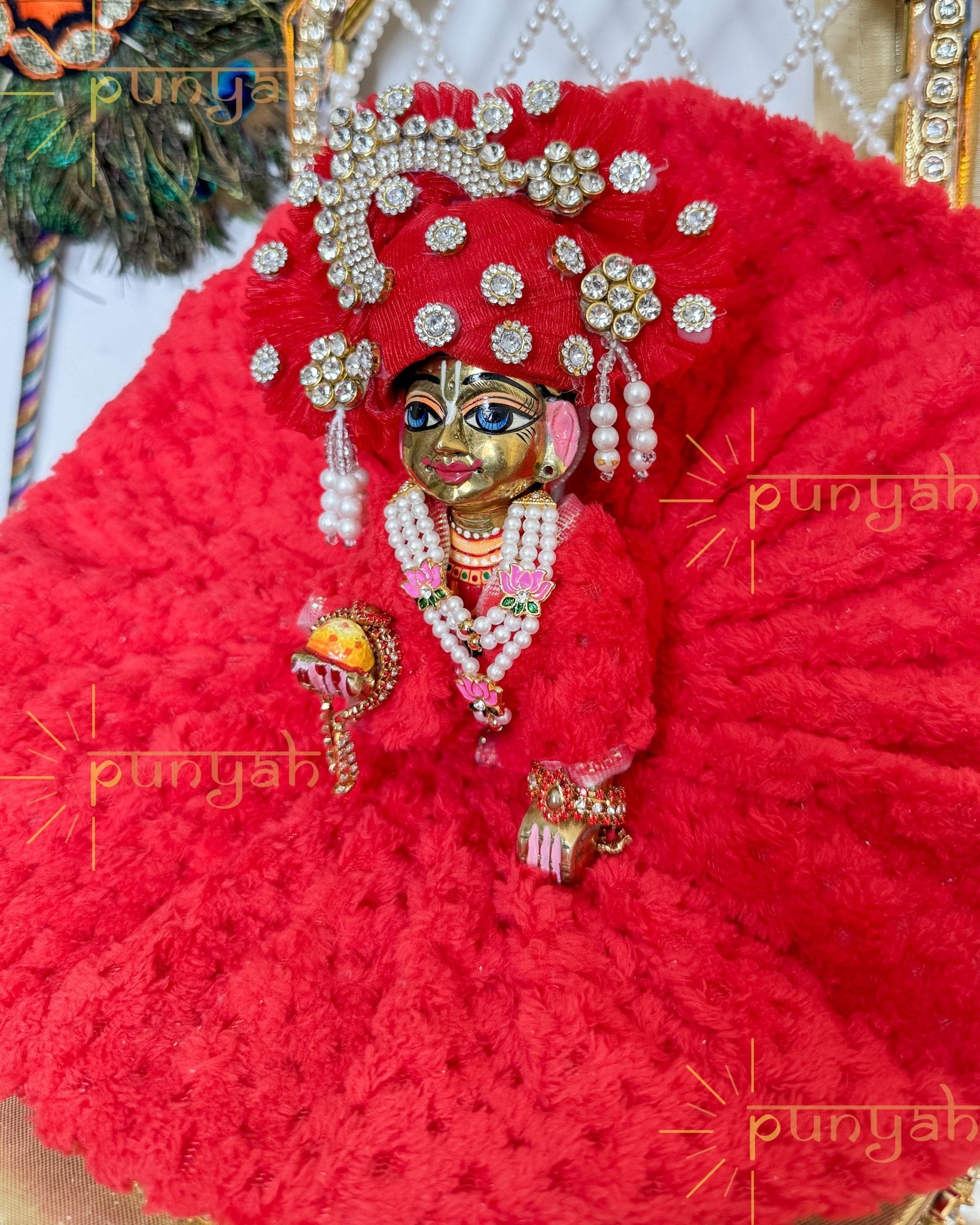 Soft Serenity Fur Poshak For Laddu Gopal Ji - Set of 2 - Punyah Handicraft