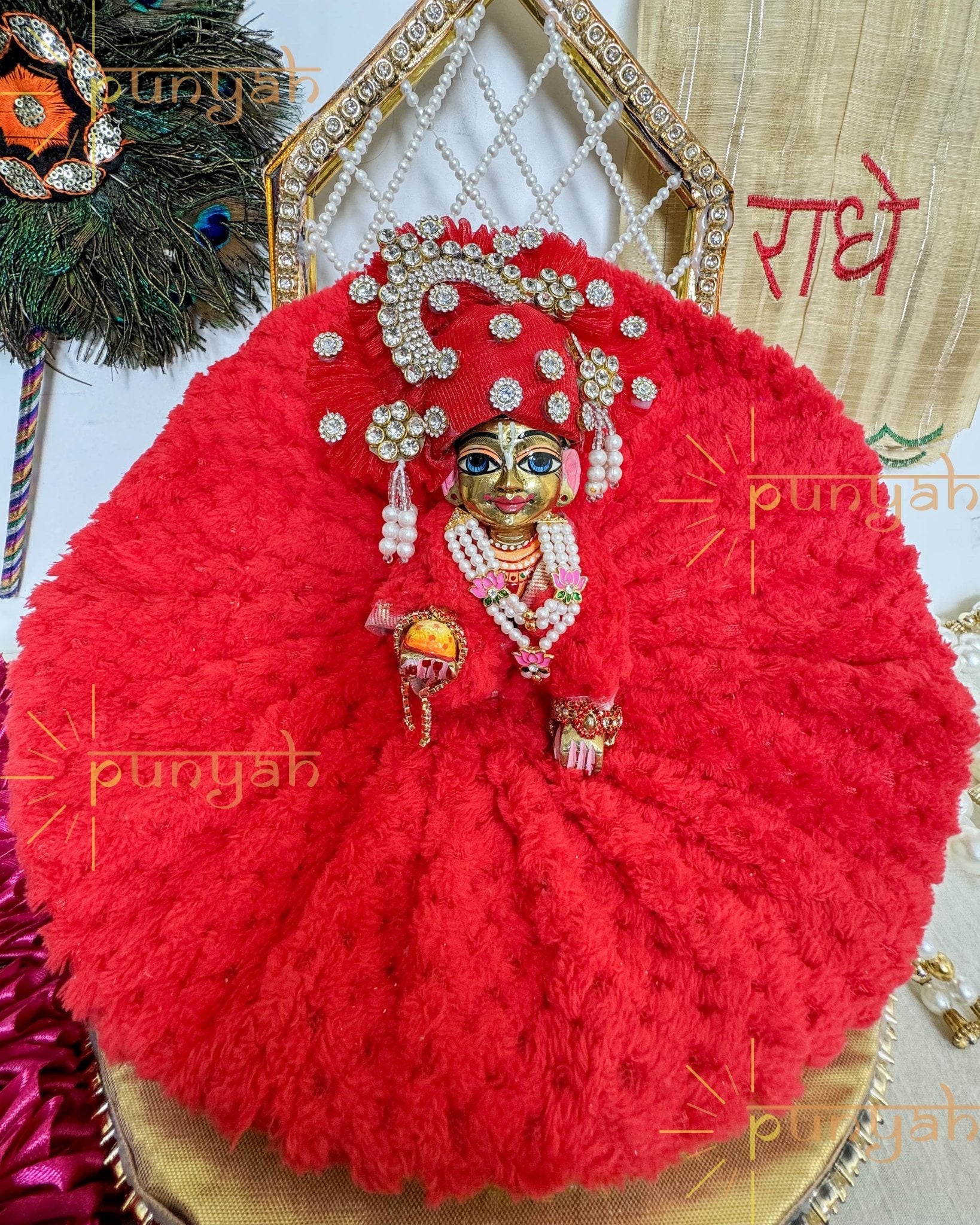 Soft Serenity Fur Poshak For Laddu Gopal Ji - Set of 2 - Punyah Handicraft