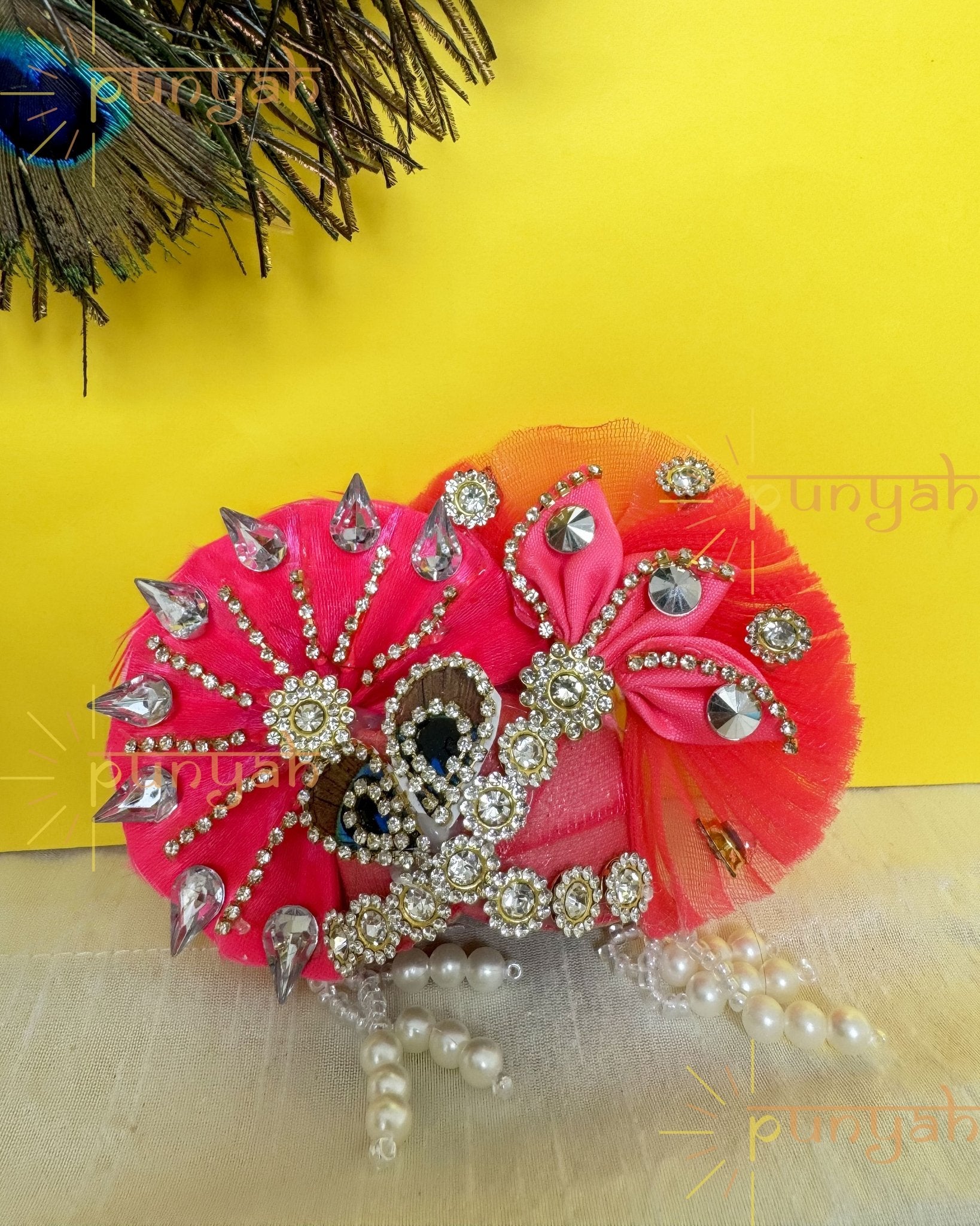 Studded Mor Pankh Pagdi For Kanha JI - Punyah Handicraft