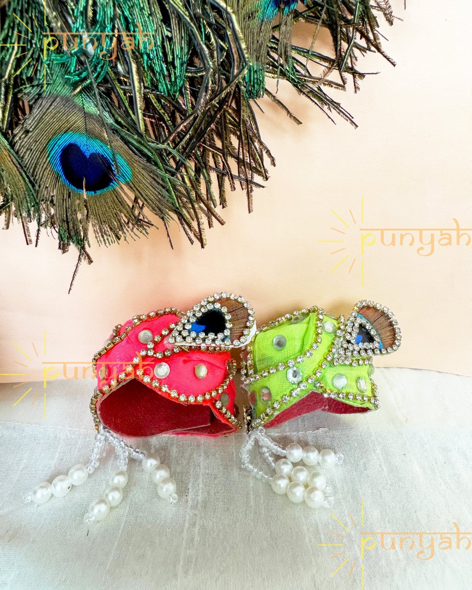 VIbrant Cotton Studded Pagdi For Kanha Ji - Punyah Handicraft