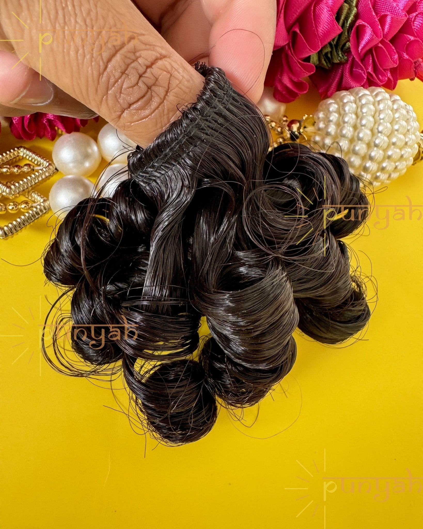 Wavy Hairs Wig For Kanha Ji - Punyah Handicraft