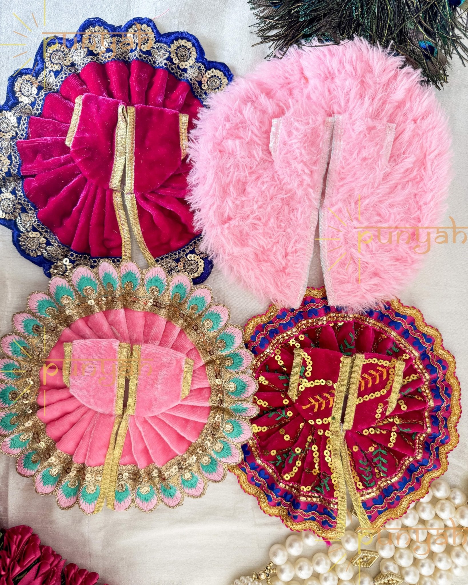 Winter Multi Pack Poshaks - Set of 4 for Thakur ji/ Radha Rani - Punyah Handicraft