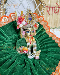 Winter Special Multicolor Lace Velvet Poshak for Laddu Gopal Ji - Punyah Handicraft