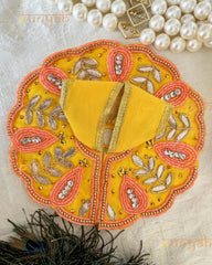 Yellow Beads Embellished Poshak For Kanha Ji - Punyah Handicraft