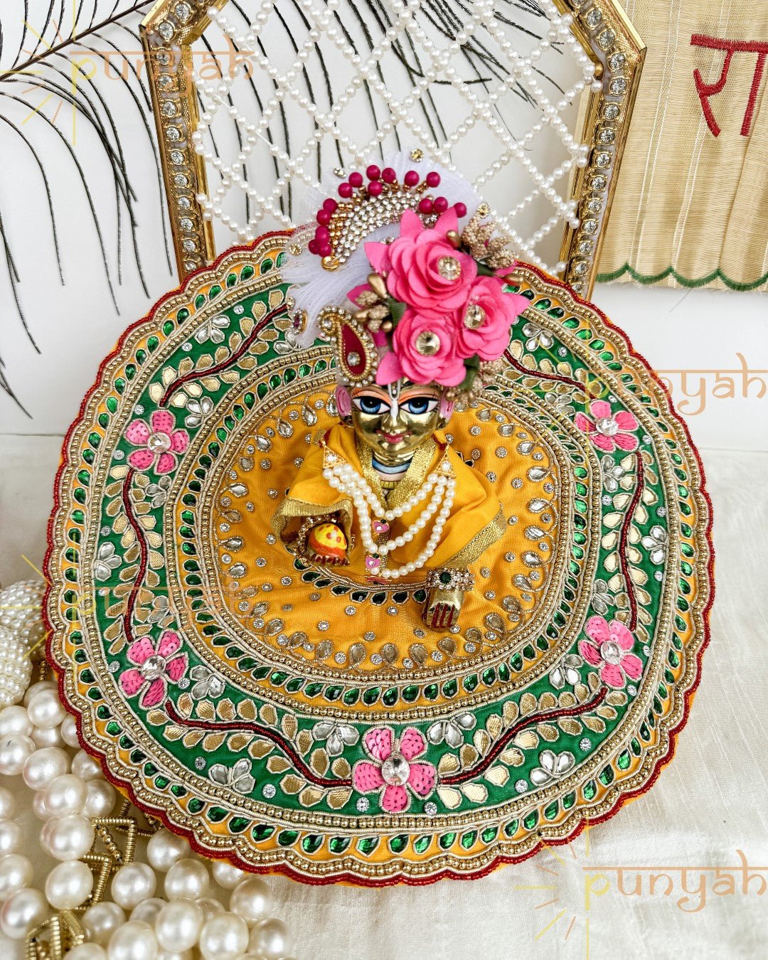 Zardosi Handwork Premium Laddu Gopal Ji Poshak - Punyah