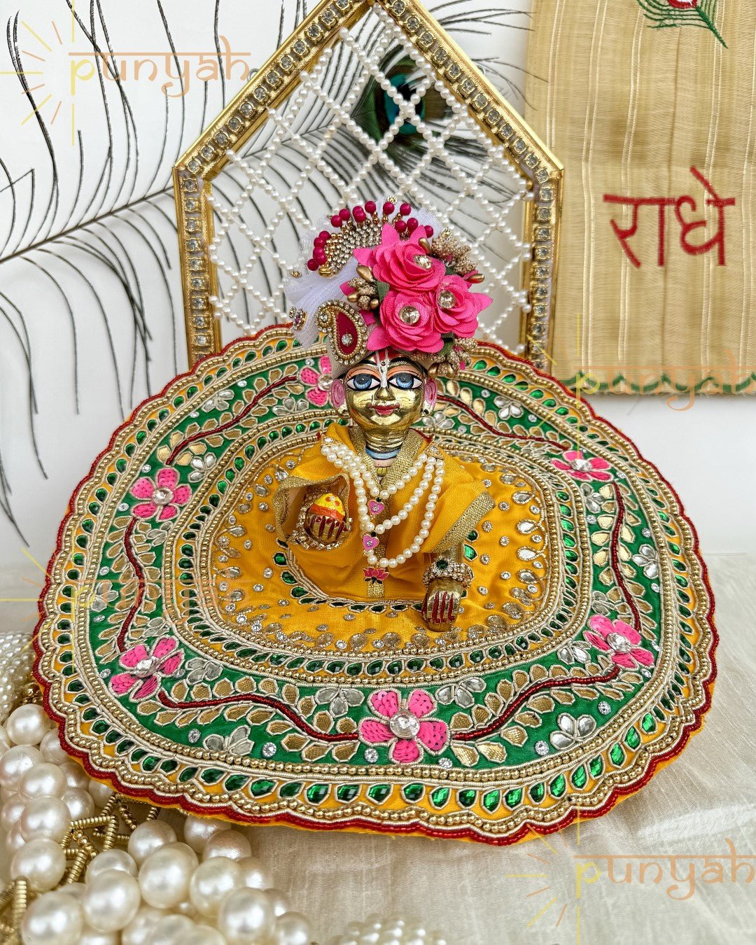 Zardosi Handwork Premium Laddu Gopal Ji Poshak - Punyah