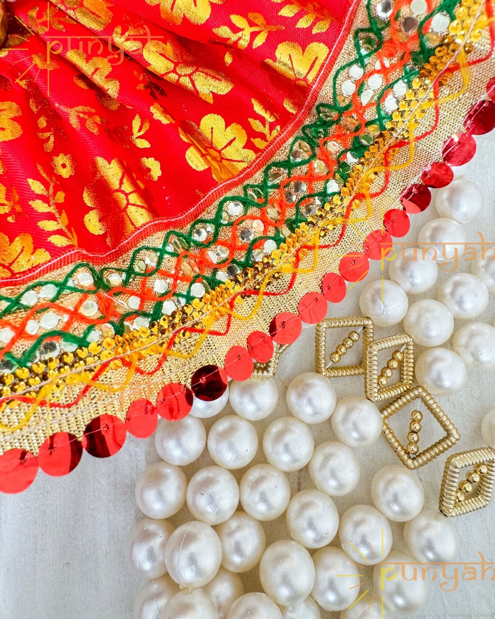 Zari Blossom Big Sizes Multilace Poshak For Laddu Gopal ji - Punyah Handicraft